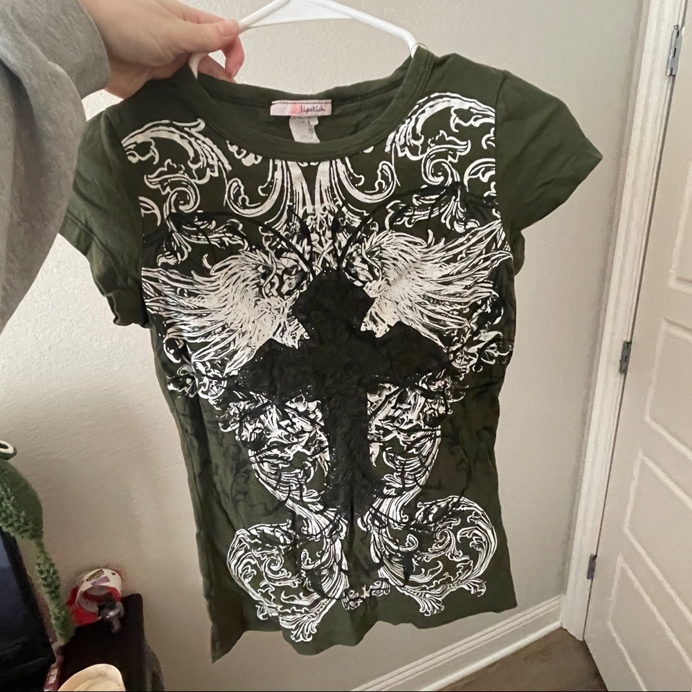 Mall goth cross wings top